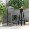 Gray HDPE Outdoor Bar Stool 30 Inch Seat Weatherproof Patio Chair with Footrest
